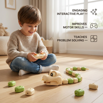 Interactive Growing RC Snake STEM Toy – Eats Blocks & Grows Longer