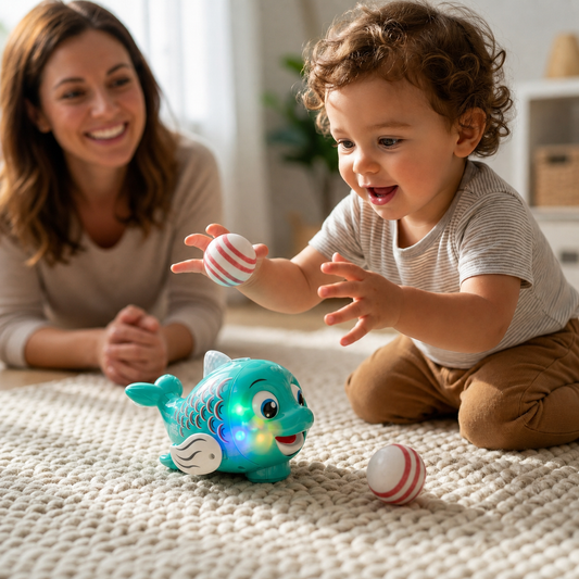 Interactive Floating Ball Fish Toy with Lights & Music