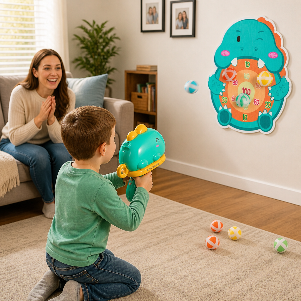Dinosaur Sticky Ball Shooter – Target Shooting Game for Kids