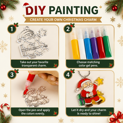 DIY Christmas No-Bake Glue Painting Ornament Craft Kit for Kids