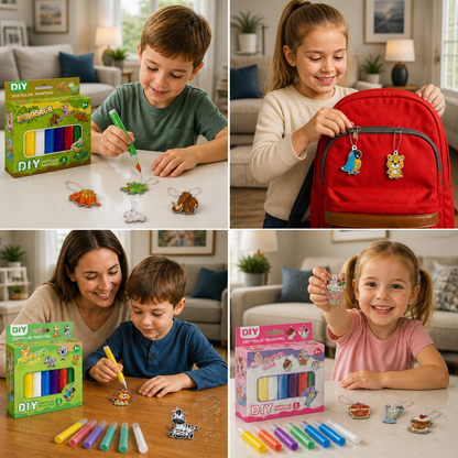 DIY Christmas No-Bake Glue Painting Ornament Craft Kit for Kids