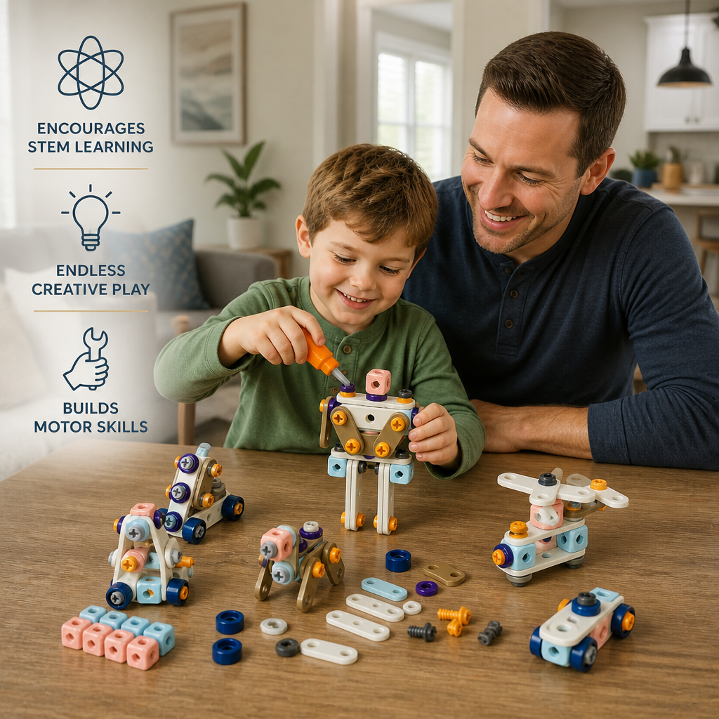Kids’ DIY Tool Kit with Electric Drill – STEM Building Playset