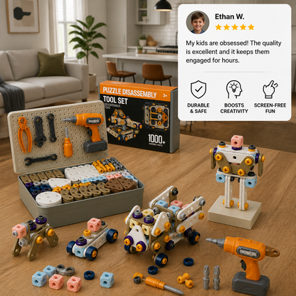 Kids’ DIY Tool Kit with Electric Drill – STEM Building Playset