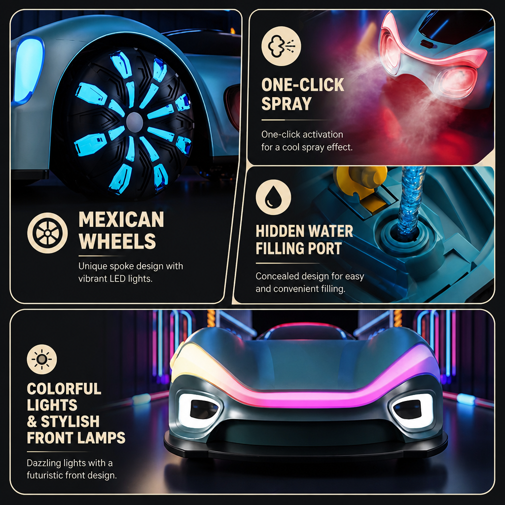 Light-Up RC Drift Car with Spray Effect & Charging Station