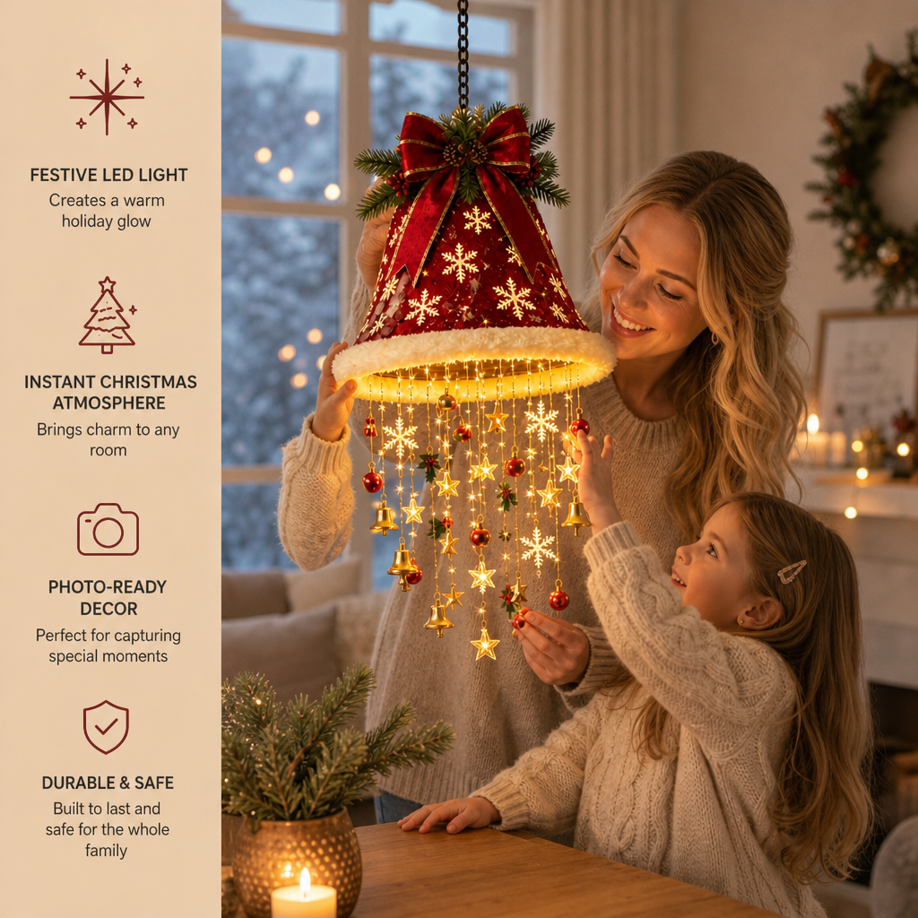 Christmas Santa Hat Lights with LED String Decorations