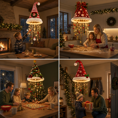 Christmas Santa Hat Lights with LED String Decorations