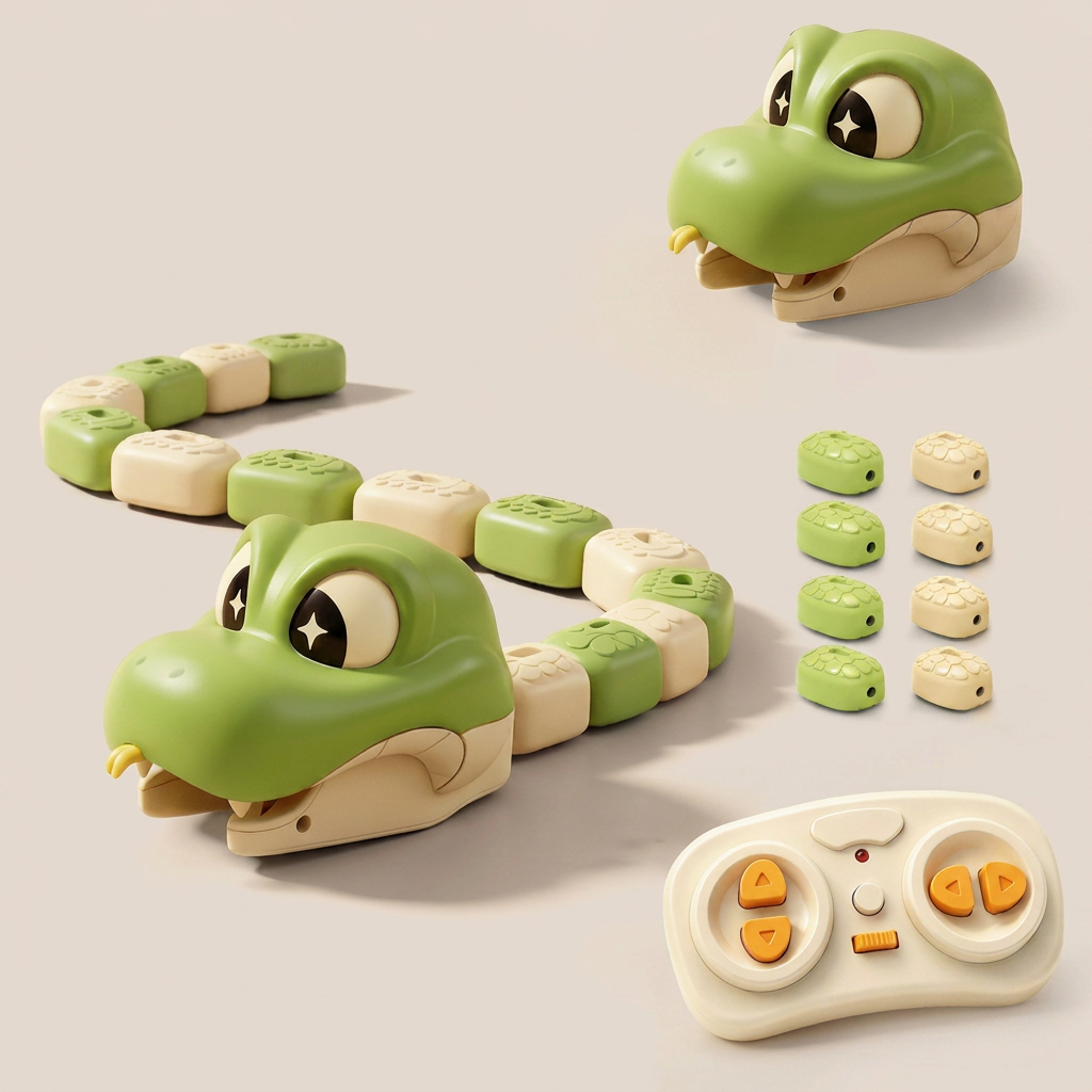 Interactive Growing RC Snake STEM Toy – Eats Blocks & Grows Longer