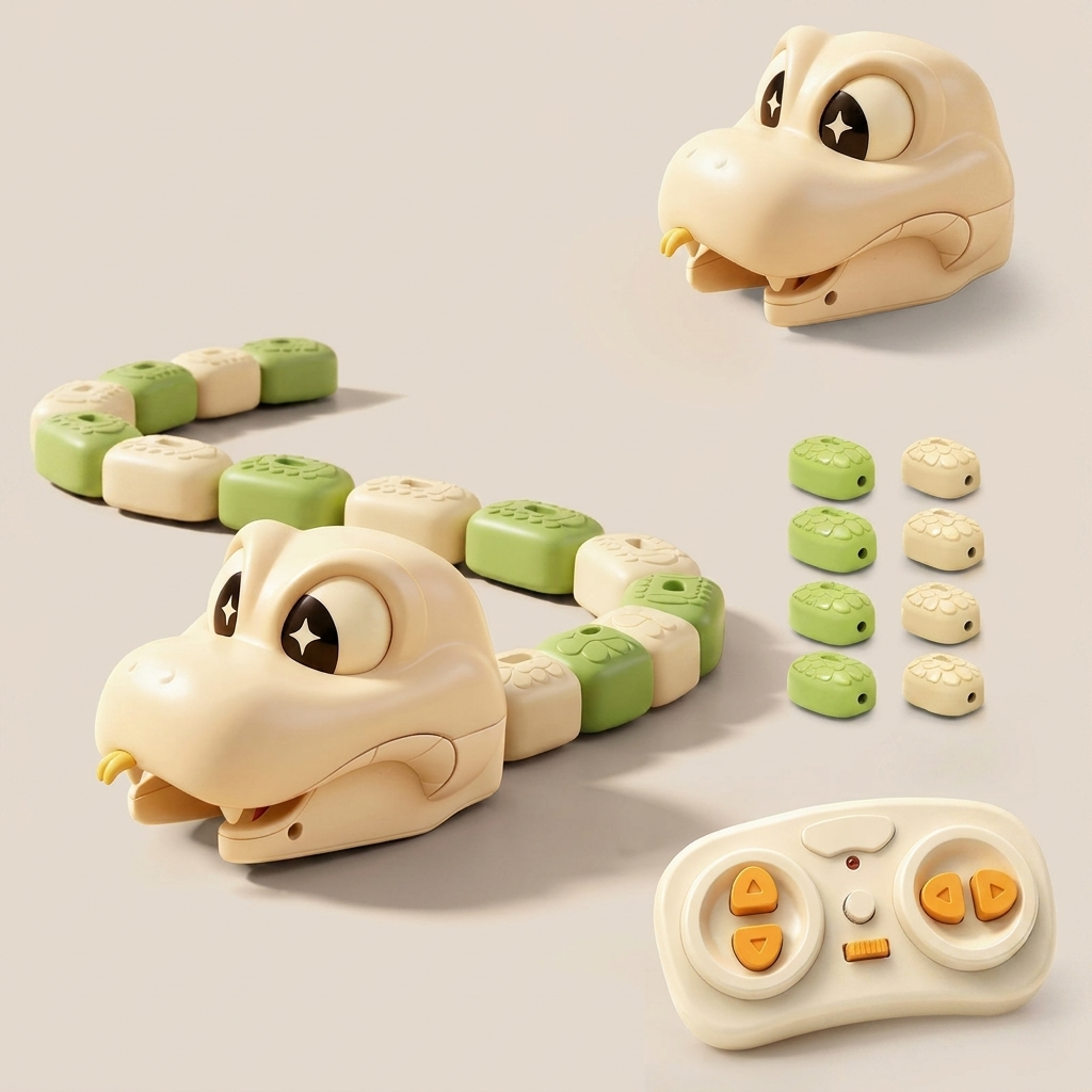 Interactive Growing RC Snake STEM Toy – Eats Blocks & Grows Longer