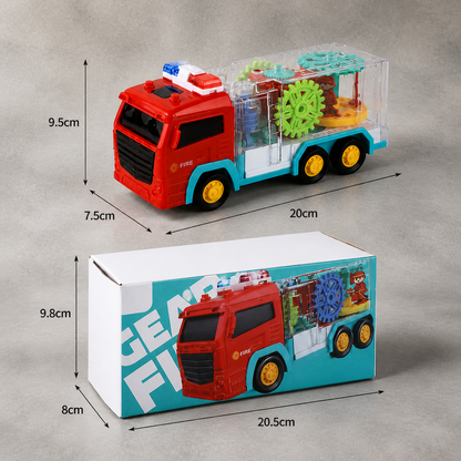 Interactive Gear Fire Truck Toy with Lights