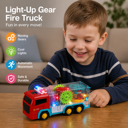 Interactive Gear Fire Truck Toy with Lights