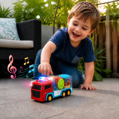 Interactive Gear Fire Truck Toy with Lights