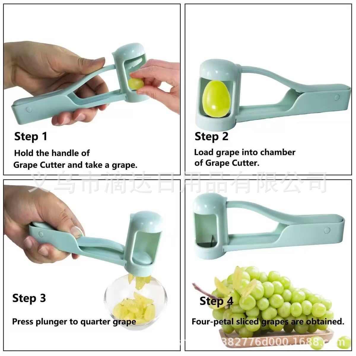 Stainless Steel Grape & Cherry Tomato Cutter – Safe One-Press Quarter Slicer for Toddlers & Kids