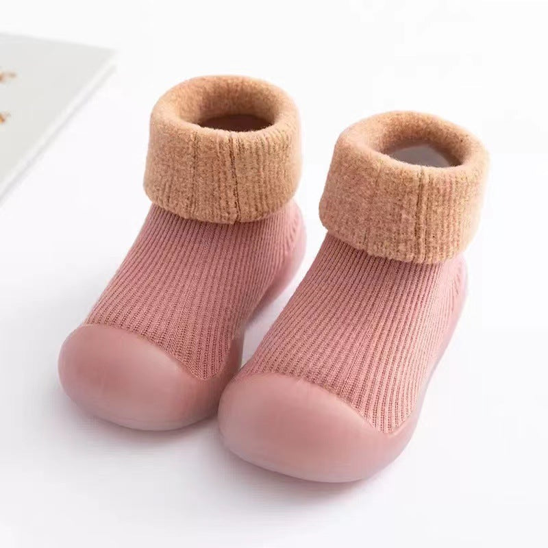 Warm Baby Walking Sock Shoes with Soft Non-Slip Soles