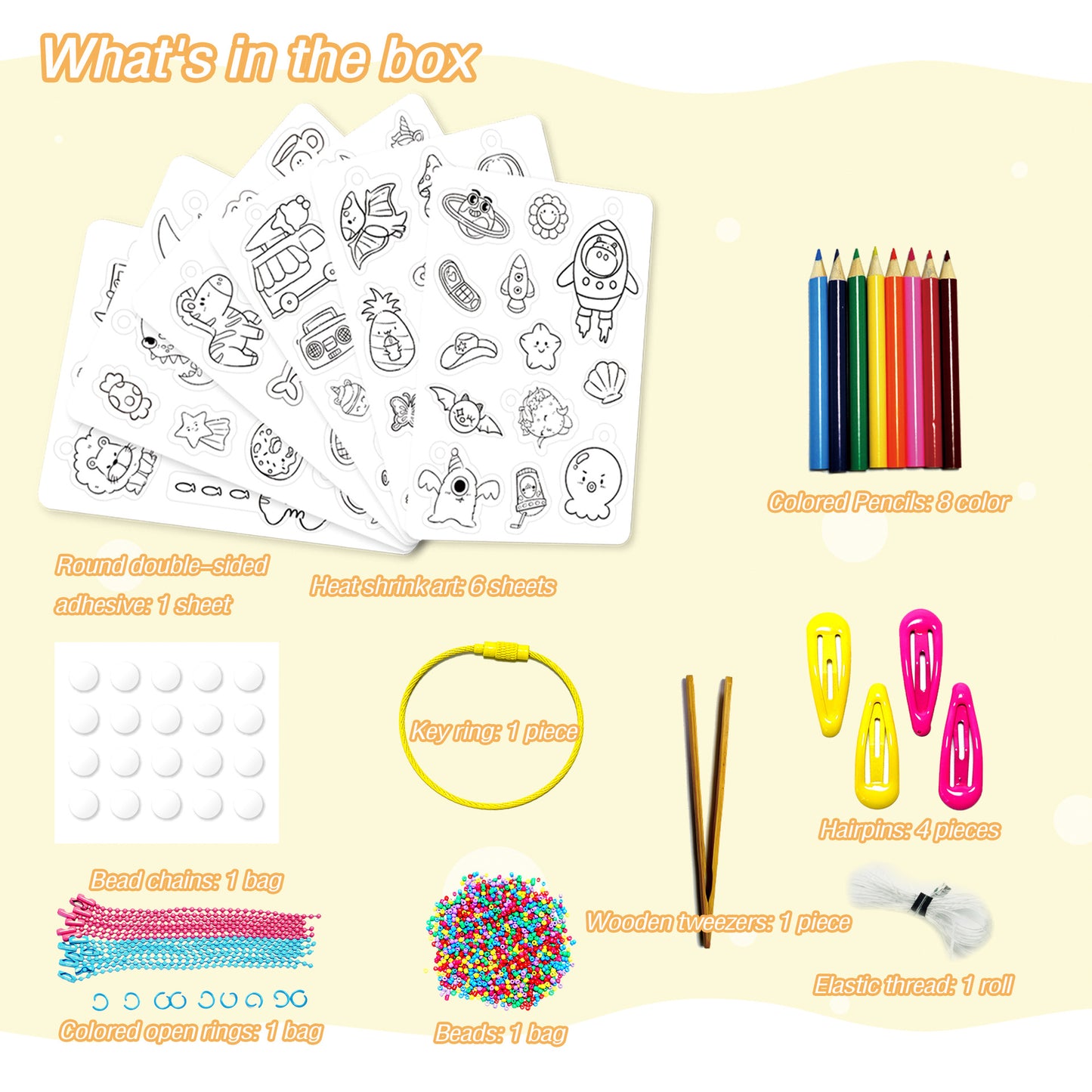 DIY Shrink Art Keychain & Charm Making Kit for Kids
