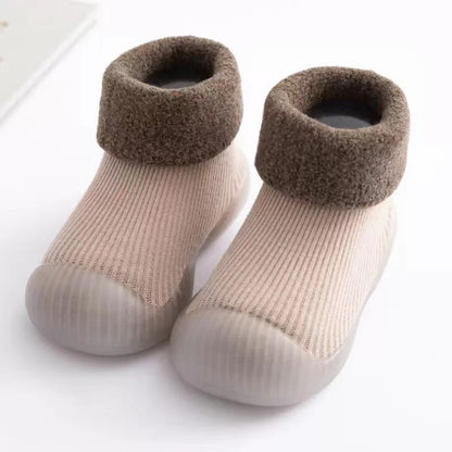 Warm Baby Walking Sock Shoes with Soft Non-Slip Soles