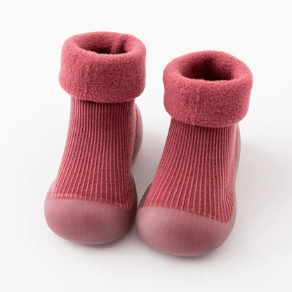 Warm Baby Walking Sock Shoes with Soft Non-Slip Soles