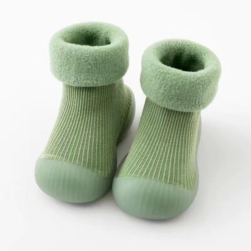 Warm Baby Walking Sock Shoes with Soft Non-Slip Soles