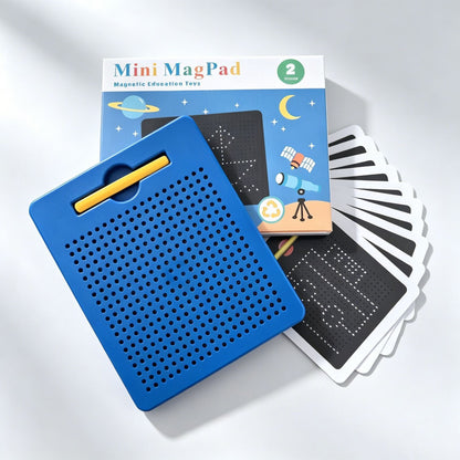 2-in-1 Magnetic Writing & Drawing Board with Snap-On Shape Tiles for Kids