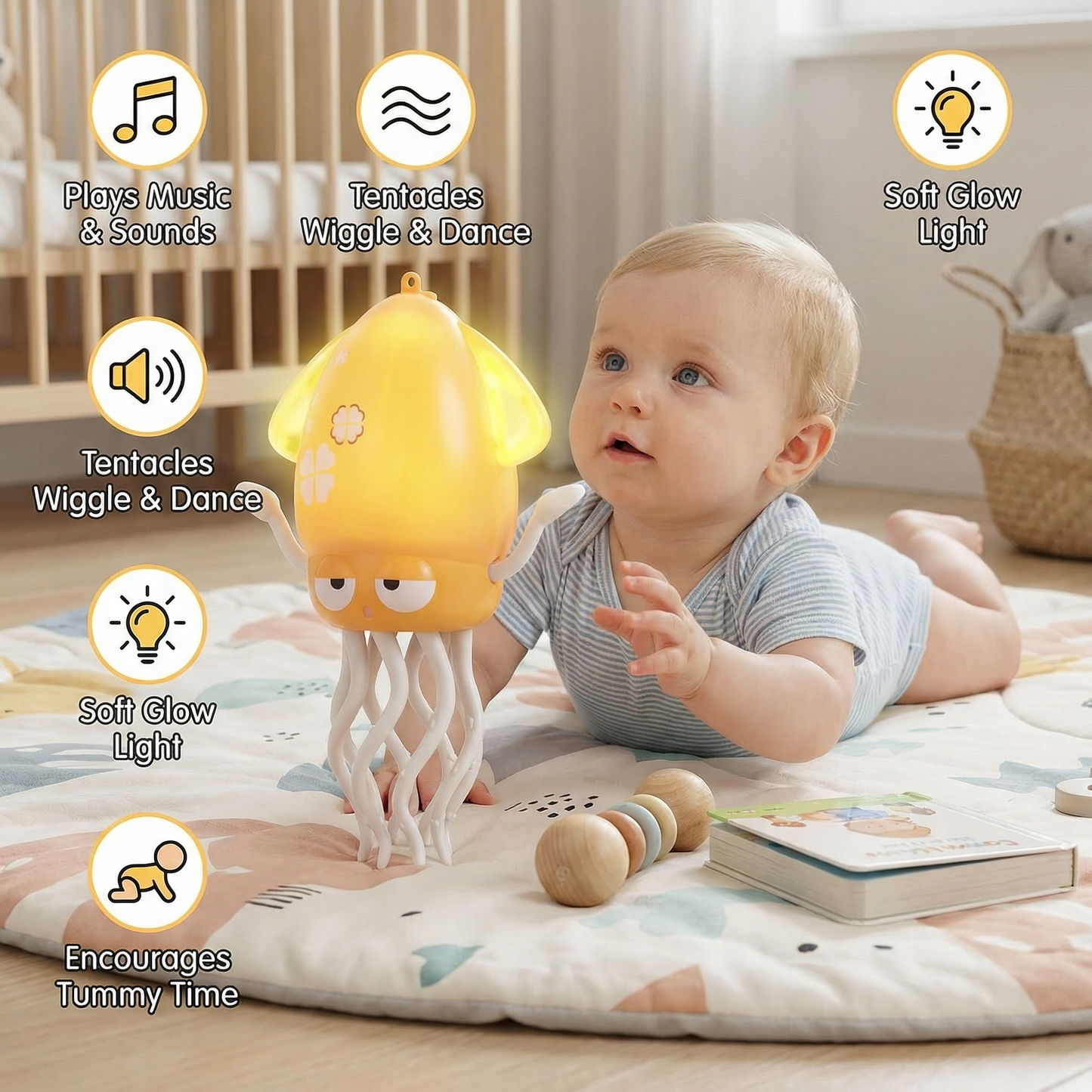 Dancing Squid Tummy Time Toy