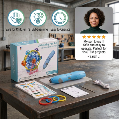 Low-Temperature 3D Pen Set for Kids – Safe DIY STEM Drawing Kit