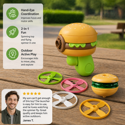 Kids’ 2-in-1 Spinning Top & Flying Spinner Launcher