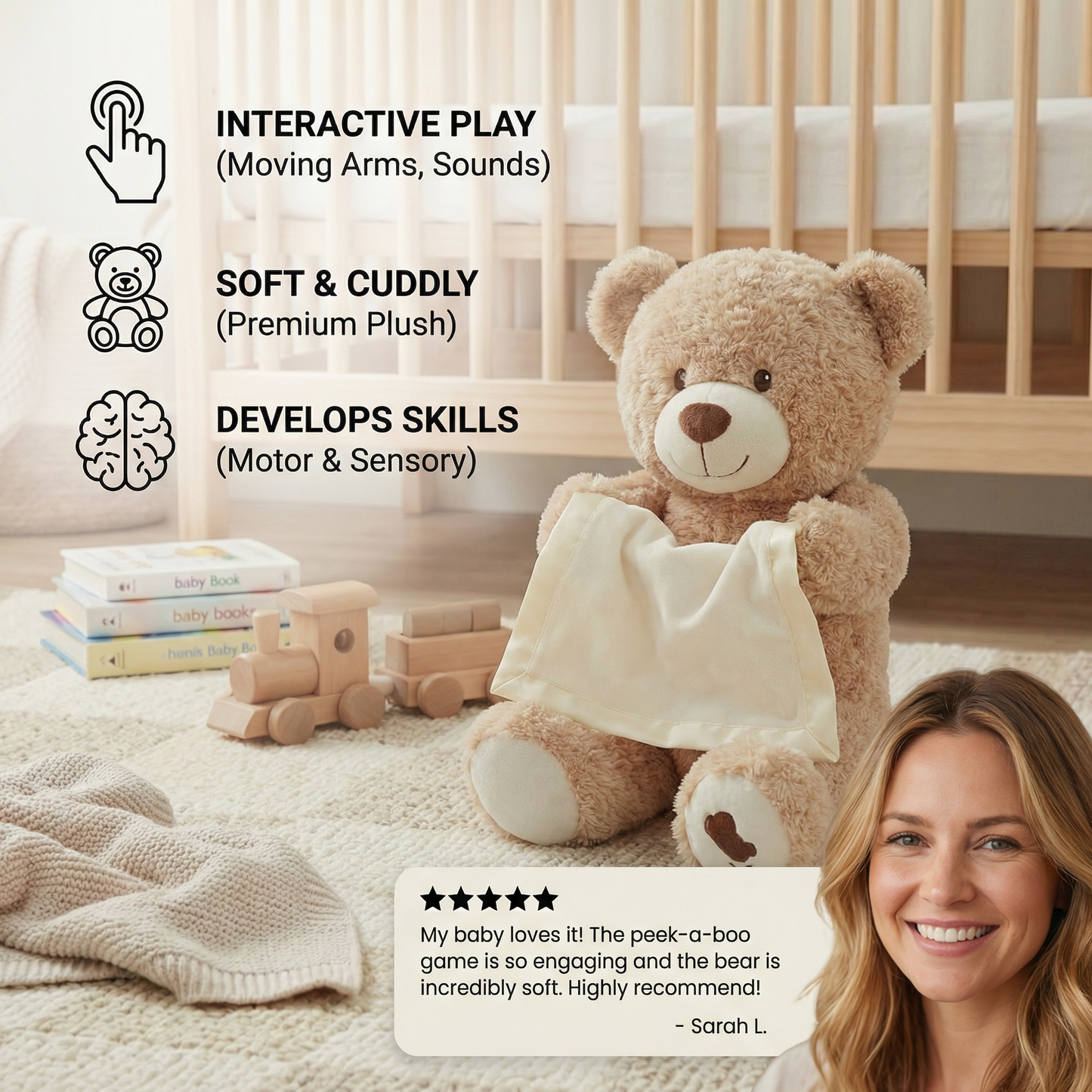 Peek-A-Boo-Teddy - Interactive Plush Toy