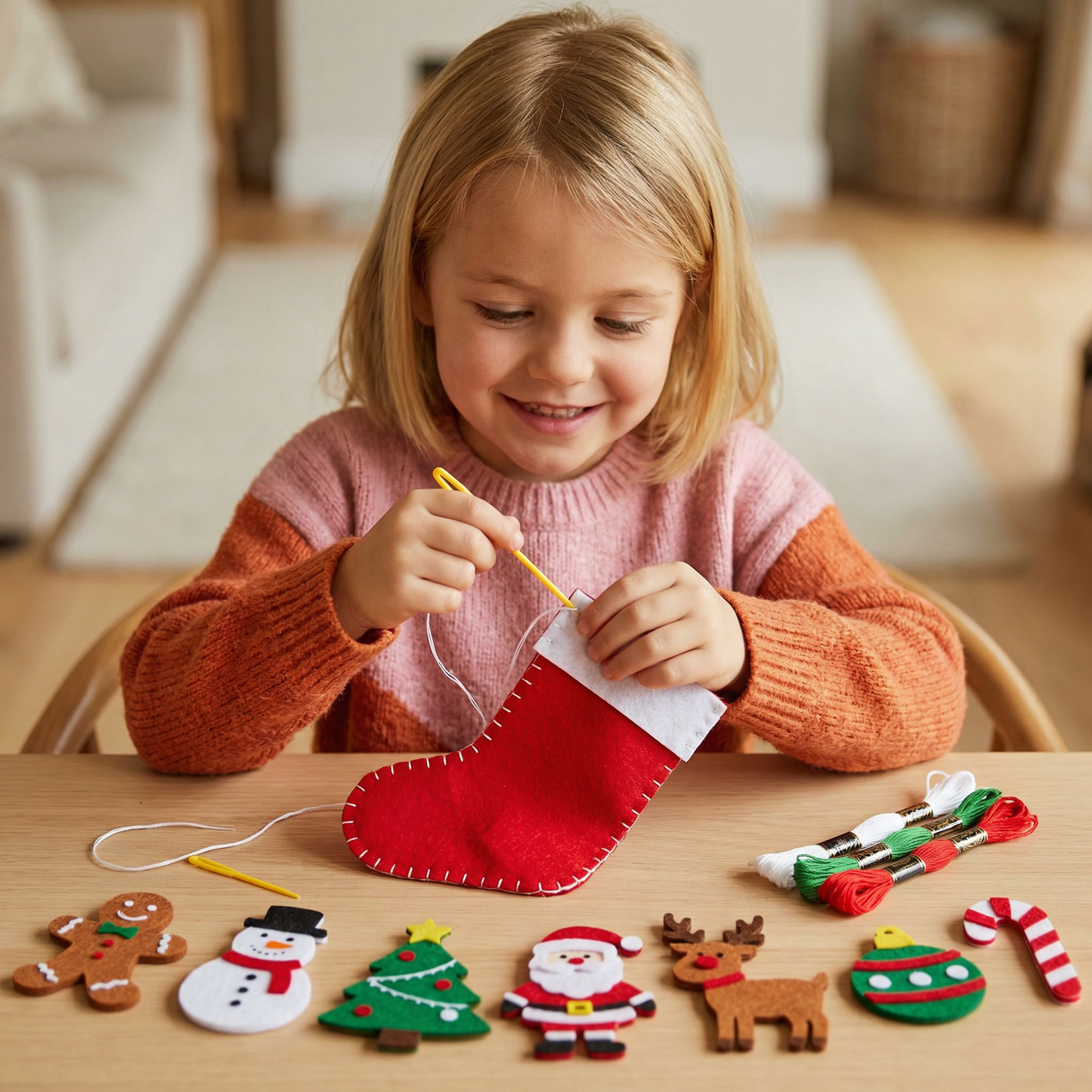 Safe DIY Felt Christmas Sewing Set