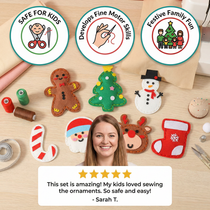 Safe DIY Felt Christmas Sewing Set