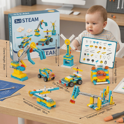 3in1 Science and Engineering Building Blocks Play Set