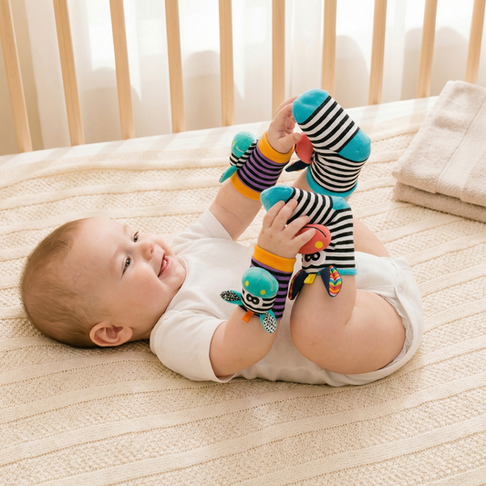 Sensory Baby Plush Socks and Wristband