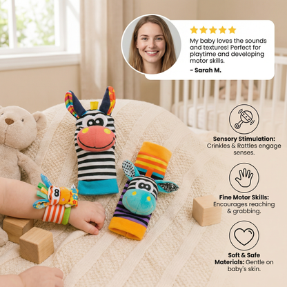 Sensory Baby Plush Socks and Wristband