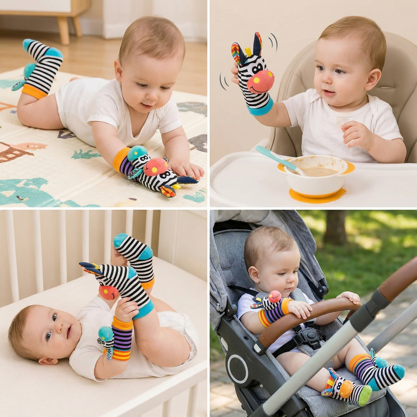 Sensory Baby Plush Socks and Wristband