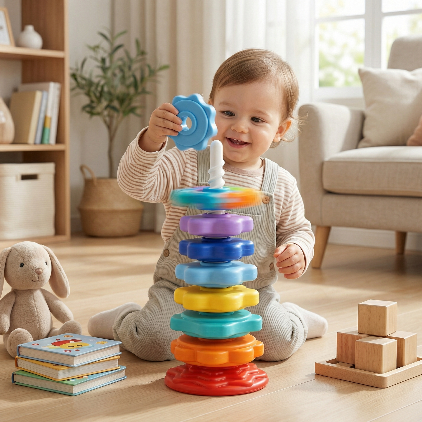 Rainbow Spinning and Colour Tower Toy