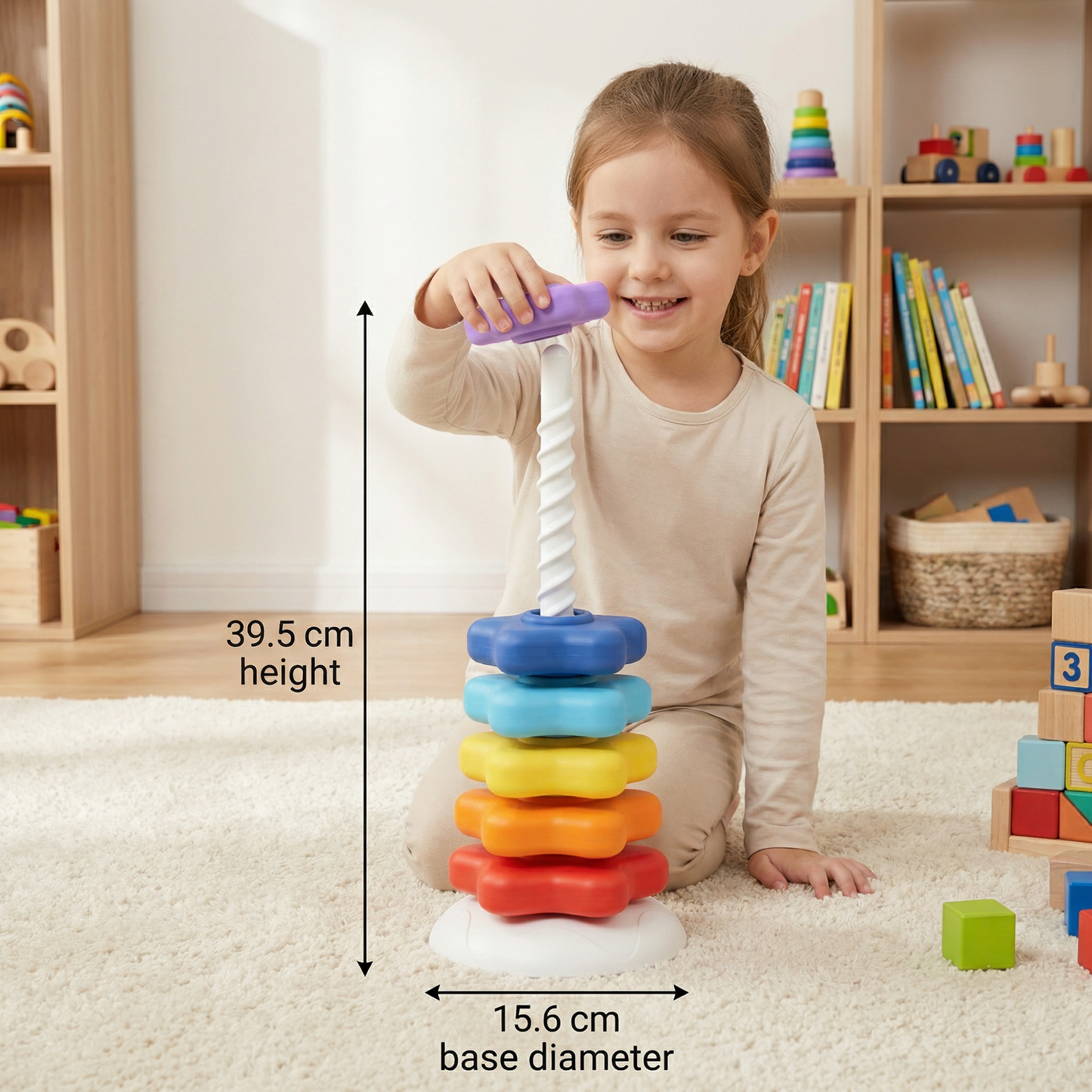 Rainbow Spinning and Colour Tower Toy
