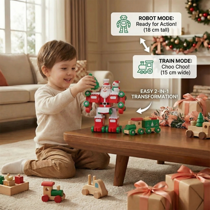 2-in-1 Transforming Christmas Train and Santa Robot