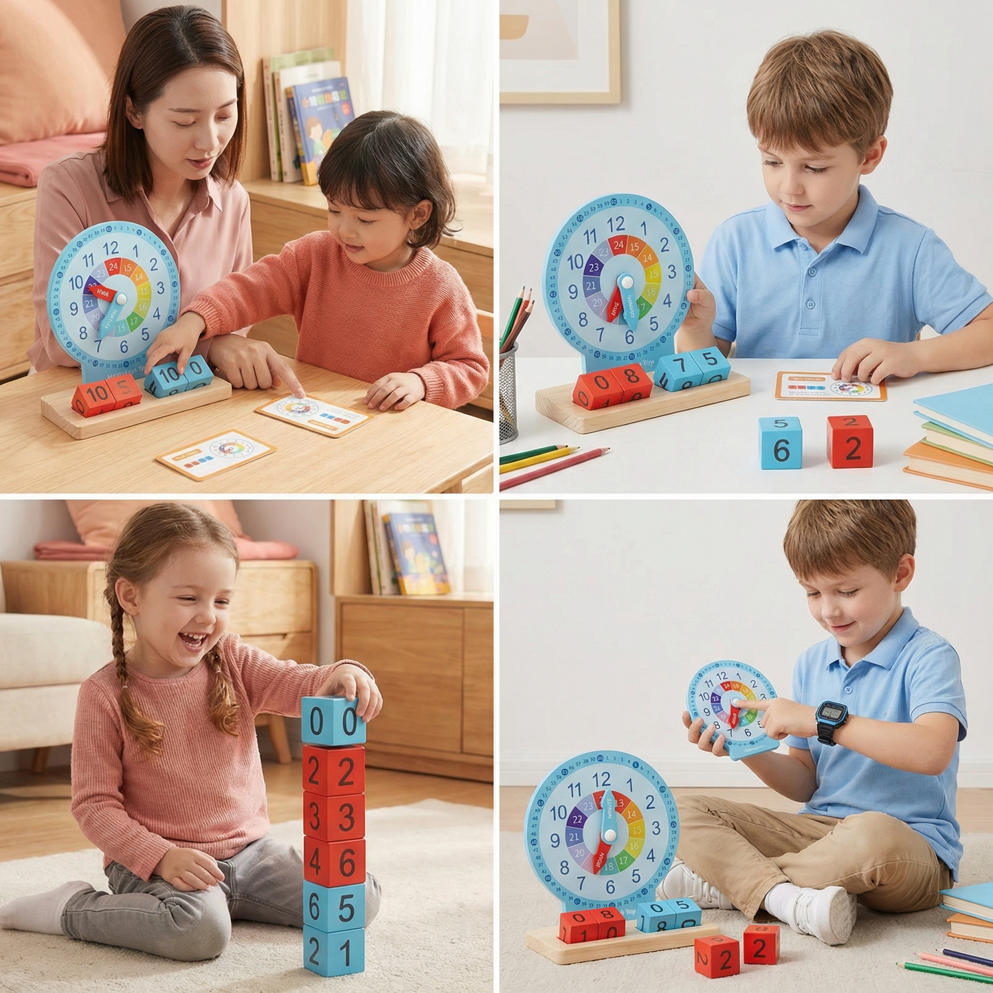 Educational Montessori Clock & Time Learning Toy