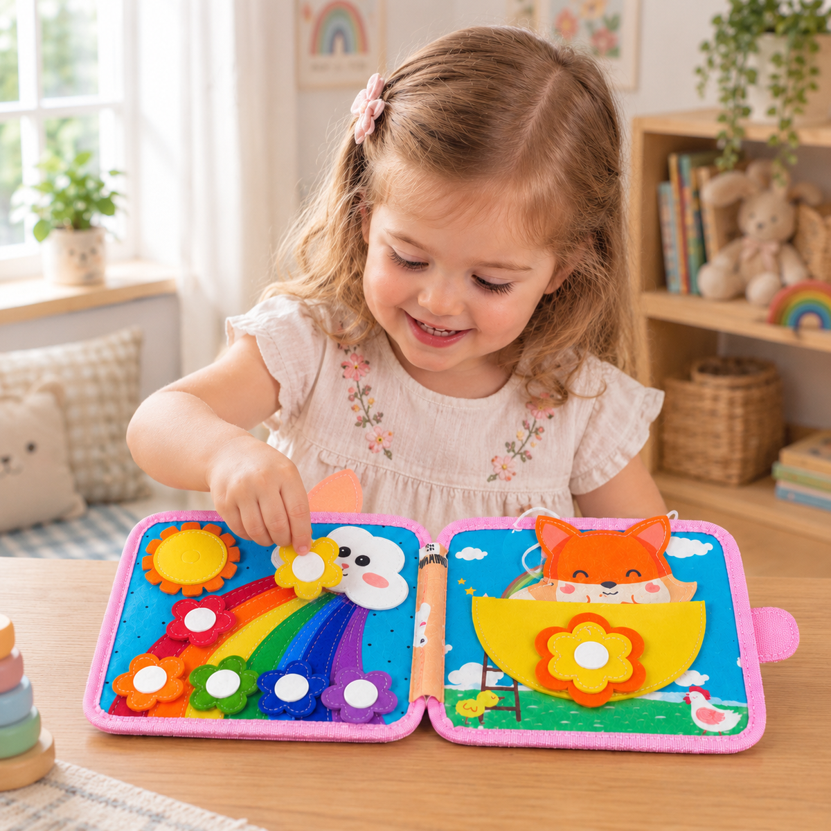 Montessori Touch & Feel Sensory Busy Book for Toddlers