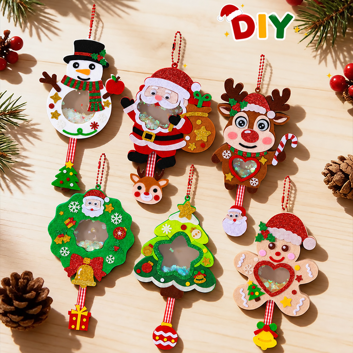 DIY Christmas Shaker Ornament Craft Kit for Kids