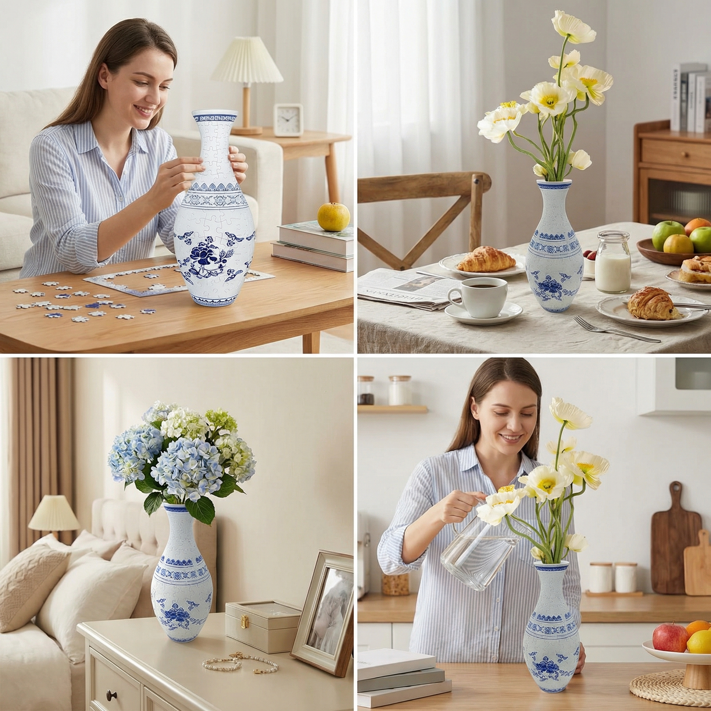 Elegant 3D puzzle vase - Suitable for real flowers