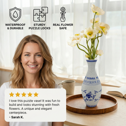 Elegant 3D puzzle vase - Suitable for real flowers