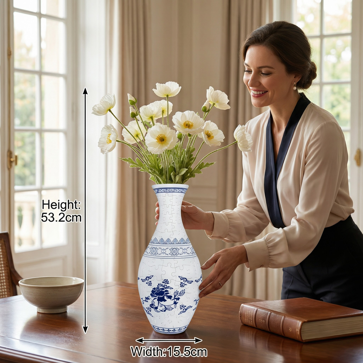 Elegant 3D puzzle vase - Suitable for real flowers