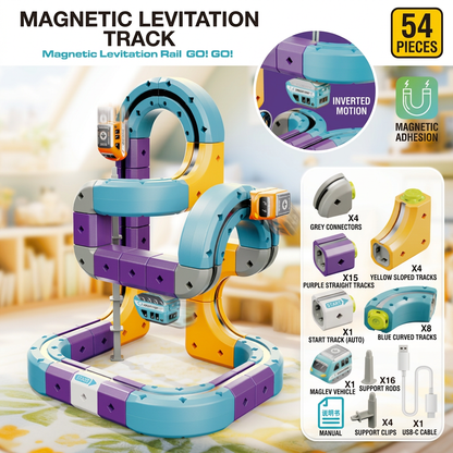 DIY Gravity Cube Track Building Kit with Electric Train