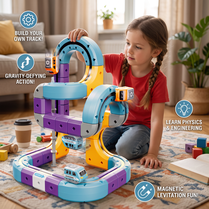 DIY Gravity Cube Track Building Kit with Electric Train