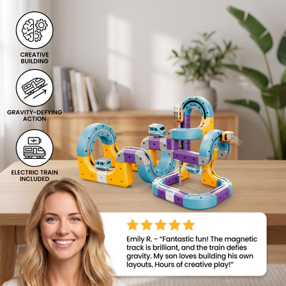 DIY Gravity Cube Track Building Kit with Electric Train