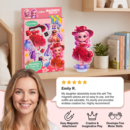 Magnetic Dress-Up Doll Set with Interchangeable Outfits