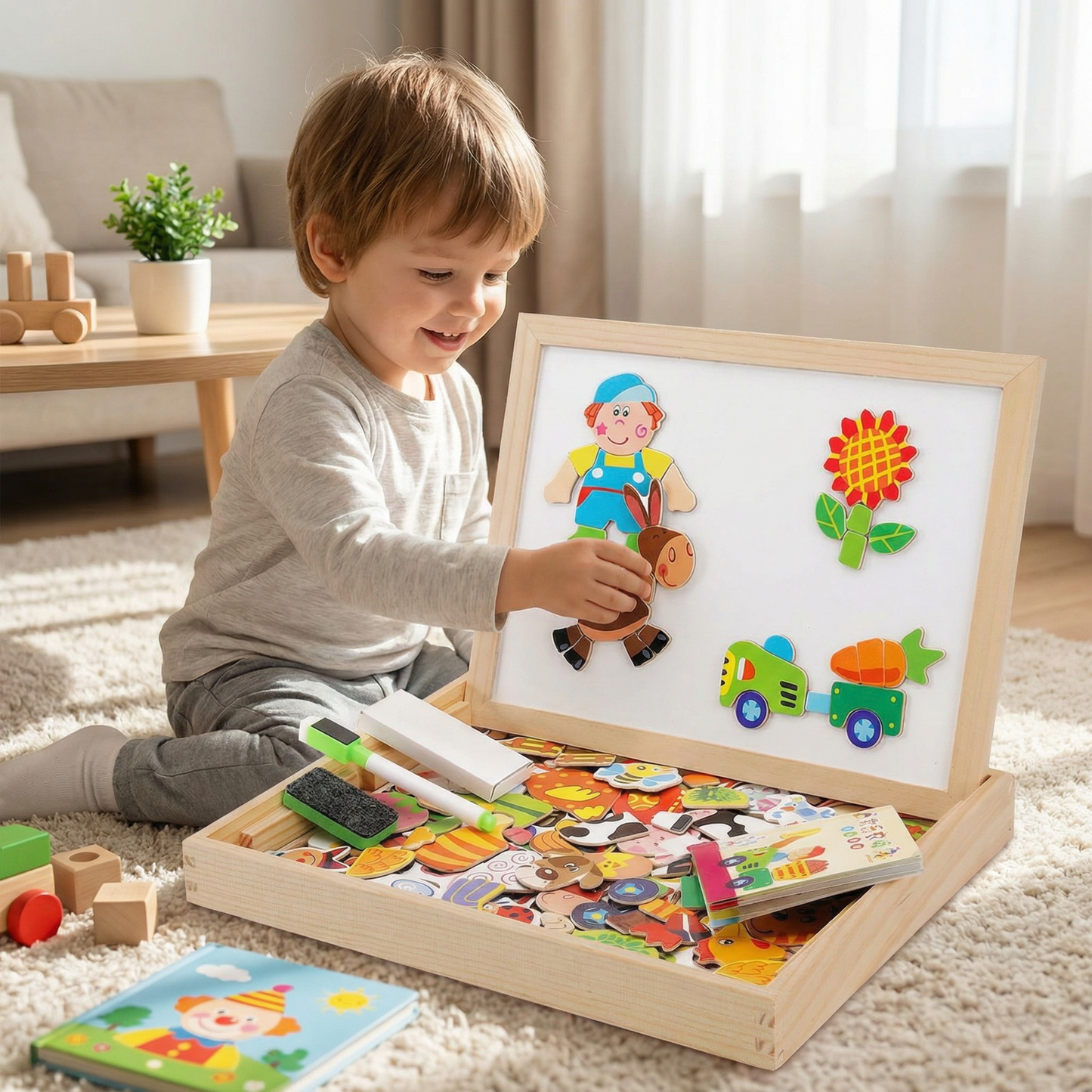 2-in-1 Montessori Magnet Drawing Board