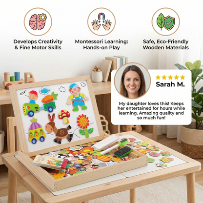 2-in-1 Montessori Magnet Drawing Board