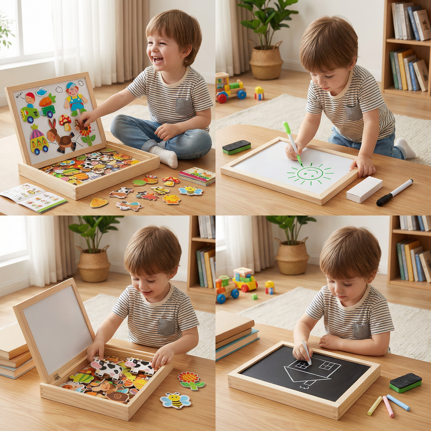 2-in-1 Montessori Magnet Drawing Board
