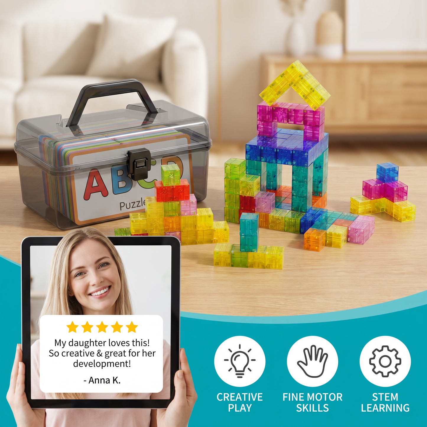 Montessori Cube Building Block Set for Kids