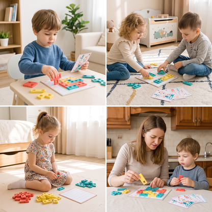 Montessori Wooden Shape Matching Puzzle – Color & Logic Brain Training Game